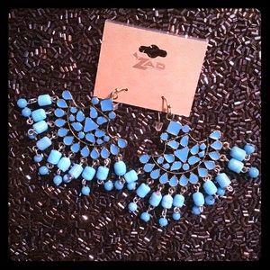 💠BNWT ZAD SANTA BARBARA AQUA CHANDELIER EARRINGS
